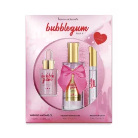   BUBBLEGUM Play Kit: - Olio da massaggio riscaldante 100 ml - Gel per massaggi baciabile per tutto il corpo 30 ml - Gloss labbra Oral Pleasure 13 ml