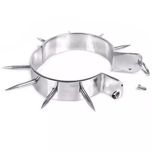 FÉM KEMÉNY – BDSM RABSZOLGA NYAKÖRV HEGYEKKEL