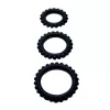 BAILE - TITAN KÉSZLET 3PCS COCK RING BLACK 2,8 + 2,4 + 1,9 CM