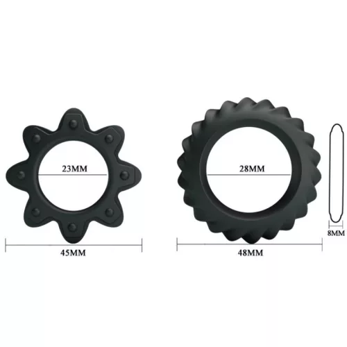 BAILE - 2-ES GYŰRŰS VIRÁGZÓ SZILIKON GYŰRŰK