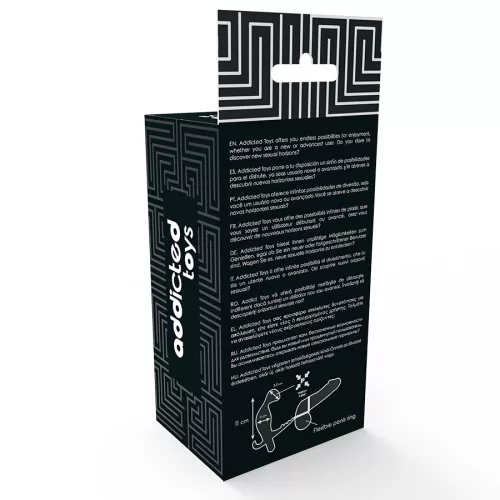 ADDICTED TOYS - ANÁLIS DUGÓ DUPLA PÉNISZGYŰRŰVEL ÉS HERÉKKEL FEKETE