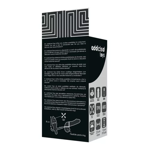 ADDICTED TOYS - ANÁLIS DUGÓ DUPLA FEKETE GYŰRŰVEL