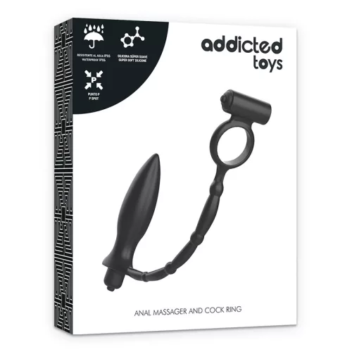 ADDICTED TOYS - ANÁLIS DUGÓ VIBRÁCIÓS GYŰRŰVEL