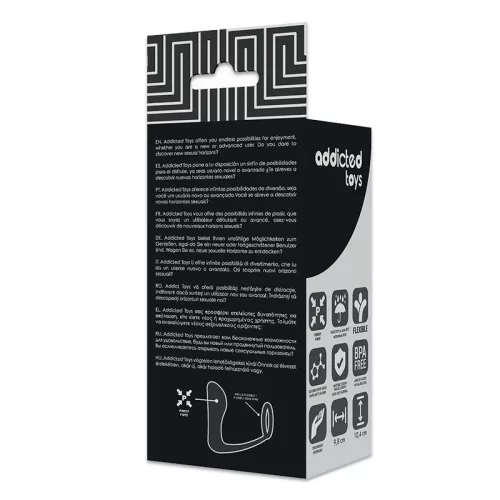 ADDICTED TOYS - ANÁLIS DUGÓ FEKETE SZILIKON GYŰRŰVEL