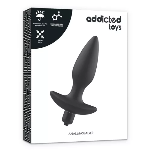 ADDICTED TOYS - MASSZÍROZÓ DUGÓ ANÁLIS VIBRÁCIÓS FEKETE