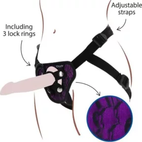 LÉGY KOMOLYA - STRAP-ON CSIPKÉS HEVEDER LILA