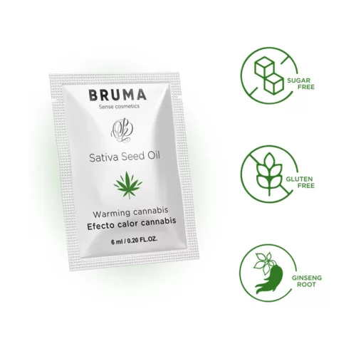 BRUMA - SATIVA MAGOLAJ CSÚSZÓ GÉL MELEGÍTŐ KANNABISZ ÍZ 6 ML