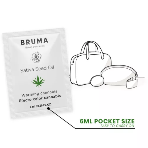 BRUMA - SATIVA MAGOLAJ CSÚSZÓ GÉL MELEGÍTŐ KANNABISZ ÍZ 6 ML