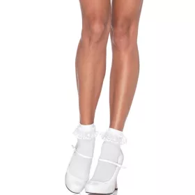 LEG AVENUE - FEHÉR CSIPKÉS FODROS ZOKNIK