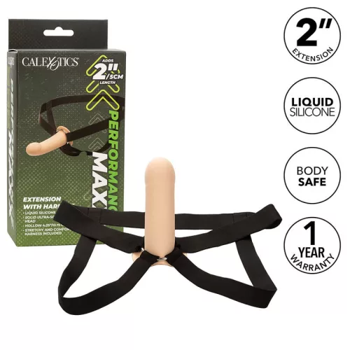 CALEXOTICS - PERFORMANCE MAXX EXTENSION VILÁGOS BŐR HARNESS-KEL