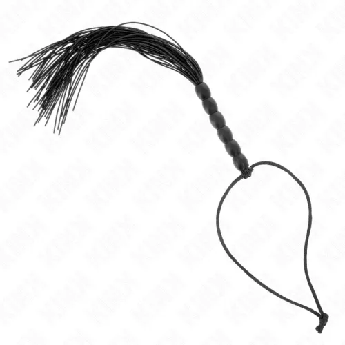 KINK - MINI SZILIKON OSTOR 6 FEKETE GYÖNGYVEL, 26 CM