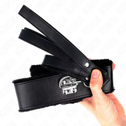 KINK - NYAKLÁNC PÓRÁZSAL 116 CM EZÜST SZEGÉLLYEL MODELL 4 FEKETE ÁLLÍTHATÓ 40-48 CM X 6 CM