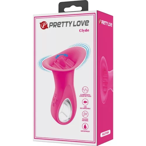 PRETTY LOVE - CLYDE ORÁLIS VIBRÁTOR VIBRÁLÓ NYELV 12 REZGÉS RÓZSASZÍN