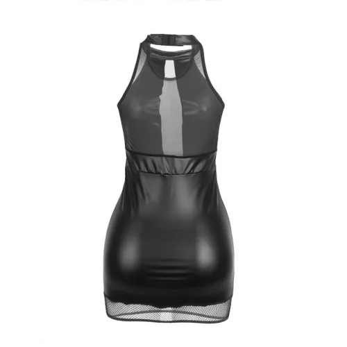 SUBBLIME - 955489 HALTER NYAKÚ RUHA, ÁTTETSZŐ FEKETE L/XL ÁTTETSZŐ ÁRNYALATOKKAL