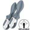 SATISFYER - AIR PUMP BOOTY 1 ANÁLIS FELFÚJHATÓ VIBRÁTOR SZÜRKE