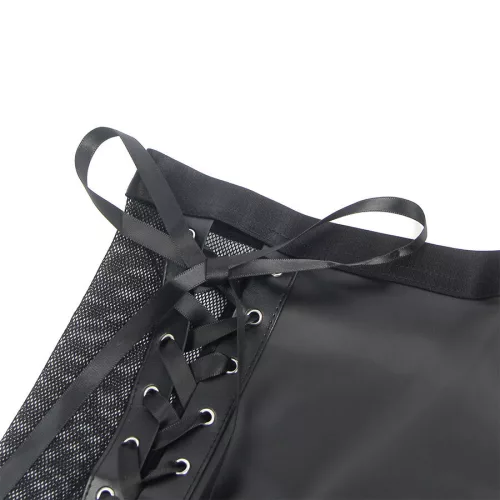 SUBBLIME - 957582 BŐRMELLTARTÓ ÉS SZOKNYÁS SZETT FEKETE S/M