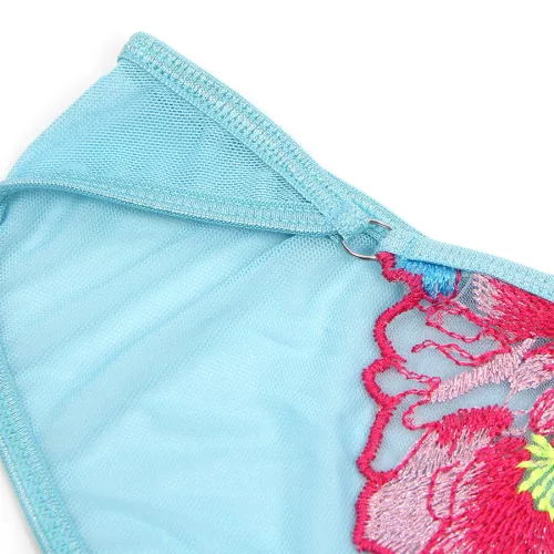 SUBBLIME - 957650 VIRÁGHÍMZETT MELLTARTÓ ÉS HARISNYAKÖTŐ SZETT RÓZSASZÍN L/XL