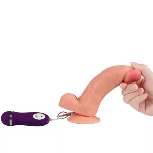 SHEQU – VASSÁRKÁNY VIBRÁTOROS DILDO TÁVIRÁNYÍTÓVAL 17,5 CM