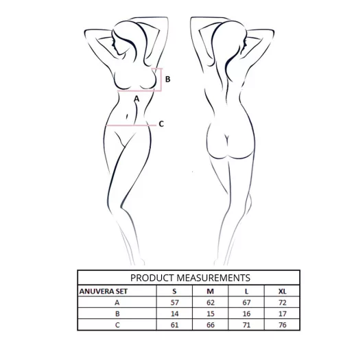 PASSION - ANUVERA MELLTARTÓ + TANGA SZETT FEKETE S/M