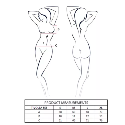 PASSION - TIVOLEA MELLTARTÓ + TANGA SZETT MISTY ROSE L/XL