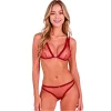 PASSION - BELISSANA MELLTARTÓ + TANGA SZETT BORDÓ L/XL