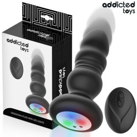  ADDICTED TOYS - THRUSTING VIBRÁLÓ ANÁLIS DUGÓ, LED FÉNYES TÁVIRÁNYÍTÓ