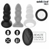 ADDICTED TOYS - THRUSTING VIBRÁLÓ ANÁLIS DUGÓ, LED FÉNYES TÁVIRÁNYÍTÓ