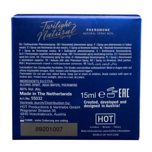 HOT - TWILIGHT FEROMON TERMÉSZETES FÉRFIAK 15 ML