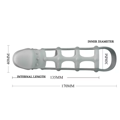 Pretty Love Penis Sleeve con tracolla bianca