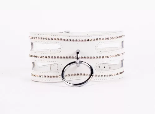 Colletto Trengo firmato in pelle morbida per polpacci bianco