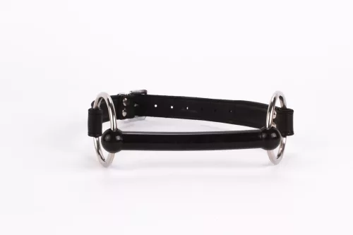 Top in pelle morbida per polpaccio e imbottitura in pelle d'agnello con bocchino in silicone nero