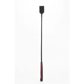   Bastoncina di nylon con striscia al neon e manico in pelle di capra con pelle nubuck nera