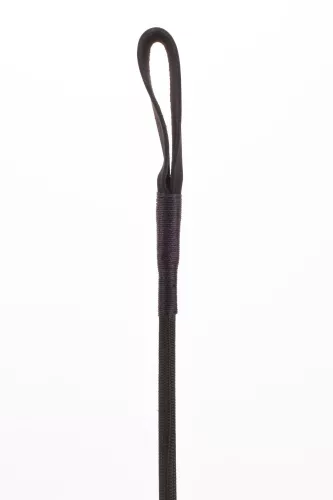 Bastoncina di nylon con striscia al neon e manico in pelle di capra con pelle nubuck nera