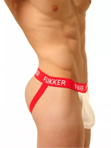Fukker Jockstrap – stílusos fehér-piros férfi fehérnemű