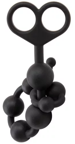 Fekete Mont gyöngyös analóg rózsafüzér – 30 x 2,4 cm