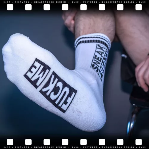 FUCK ME Socks - érzéki fehér-fekete zoknik