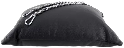 Fekete bőr párna láncokkal 23 x 32 cm, prémium kényelem