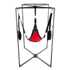   Kit Sling – piros-fekete háromszög szövet, fekete kerettel