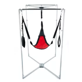   Kit Sling – piros-fekete háromszögű hám szürke kerettel