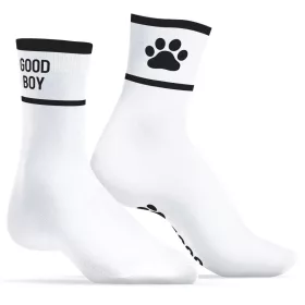 Good Boy Socks – stílusos, fehér-fekete zoknik