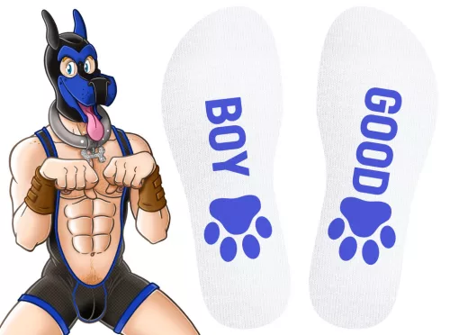 Good Boy Socks – prémium fehér-kék zoknik