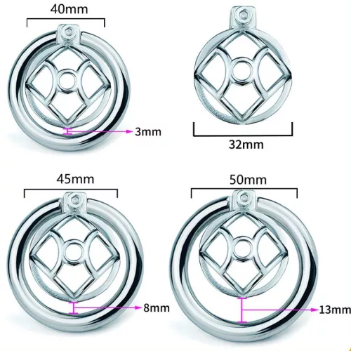 Fém szexuális zár – Hexy húgycső dugóval (3 x 3,3 cm)