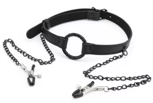 Gag Nip Ring – stílusos mellbimbó feszítő fekete színben