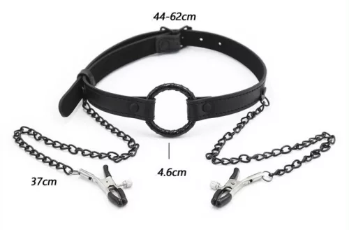 Gag Nip Ring – stílusos mellbimbó feszítő fekete színben