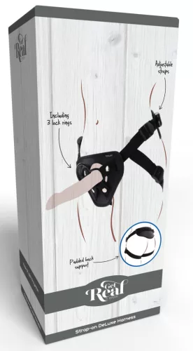 Strap-On Deluxe – prémium fekete dildós heveder پن