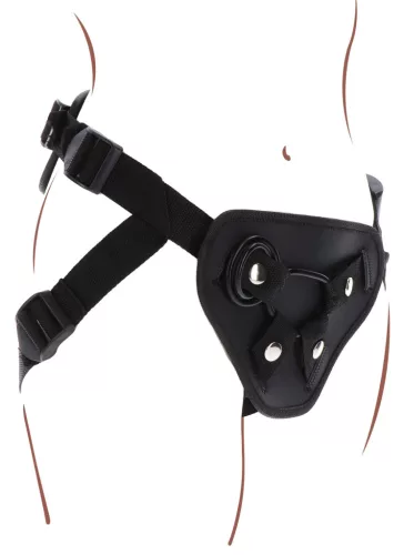 Strap-On Deluxe – prémium fekete dildós heveder پن