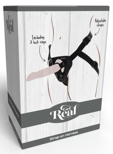 Strap-On Get Real – fekete dildós öv harnesz