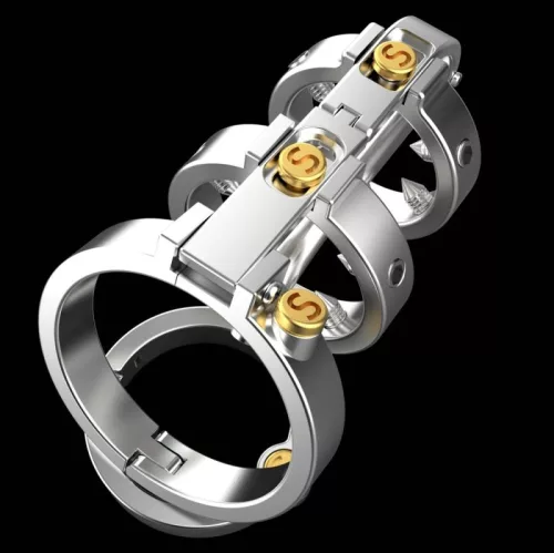 Teljes mechanikai chastity ketrec - 6,5 x 3,5 cm