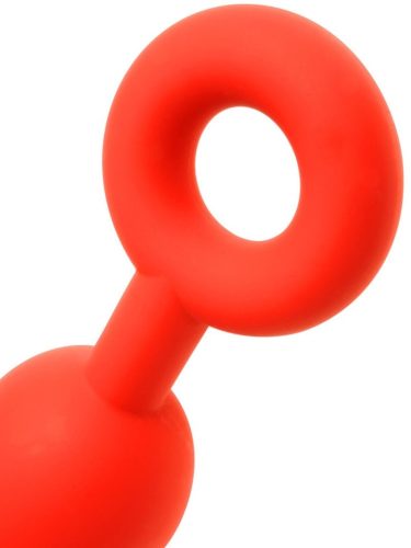 Anal balls - rugalmas tojások M - 45 x 5 cm - piros