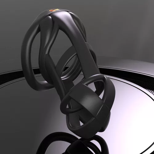 Black Bonex Cage L – prémium péniszgyűrű 9,5 x 3,3 cm